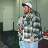Adam with trophy, 2001 tournament