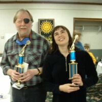 Richard and Sam with trophies, 2003 tournament