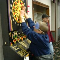 Shirley retrieving darts, 2003 tournament