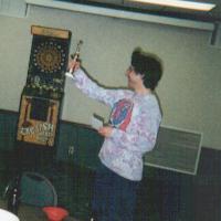 Joe Chastek shows off his trophy, 2001 tournament